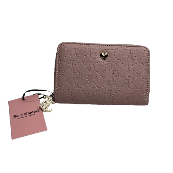 Juicy Couture Deboss Dusty Blush Semi Charmed Multicompartment Bifold Wallet - Picture 8 of 11